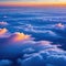 amazing sunset sky and clouds from above art