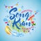 Amazing Thailand Songkran festival design on blue water background, vector illustration