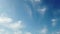 Amazing time lapse blue sky  fluffy cirrus clouds floating in the air - no birds