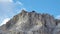 Amazing timelapse to the Lagazuoi mountain range. View from Falzarego mountain pass. Dolomites Unesco world heritage