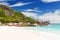 Amazing tropical beach with granite boulders on Grande Soeur Island, Seychelles