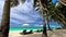 Amazing tropical beach landscape with palm trees. Boracay island, Philippines