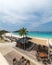 Amazing tropical laguna resort with white sand beach under a pure blue sky