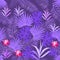 Amazing tropical plants are made in dark lilac colors.The background is dark -lilac