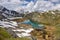 Amazing turquoise Lake on the way to Rutor Glacier, Aosta Valley, Italy