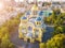 Amazing Ukraine Kyiv Kiev beautiful church. St Volodymyr`s Cathedral. Top vie from drone aerial photo. Famouse tourist