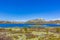 Amazing Vavatn lake panorama rough landscape boulders mountains Hemsedal Norway