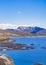 Amazing Vavatn lake panorama rough landscape snow mountains Hemsedal Norway