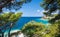 Amazing view on adriatic sea on Makarska riviera coast in Bratus in Dalmatia in Croatia