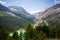 Amazing view from Alp Grum railway station in the Canton of Graubunden, Switzerland