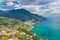 Amazing view of Amalfi coast and town of Maiori from Ravello village, Campania region, South of Italy