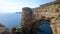 Amazing view of ancient rock cliff in the Black sea, cape Tarkhankut in Crimea