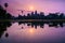 Amazing view of Angkor Wat temple at sunrise. The temple complex