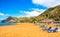 Amazing view of beach las Teresitas with yellow sand. Location: Santa Cruz de Tenerife, Tenerife, Canary Islands. Artistic picture