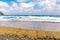 Amazing view of beautiful beach and atlantic ocean. Location: Lanzarote, Canary Islands, Spain. Artistic picture. Beauty world