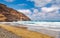 Amazing view of beautiful beach and atlantic ocean. Location: Lanzarote, Canary Islands, Spain. Artistic picture. Beauty world