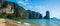 Amazing view of beautiful beach. Location: Krabi province, Thailand, Andaman Sea. Artistic picture. Beauty world. Panorama
