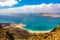 Amazing view of beautiful volcanic island Graciosa - panoramic view near Mirador del rio, Lanzarote. Location: north of Lanzarote