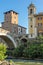 Amazing view of Castello Caetani, Tiber River and Pons Fabricius in city of Rome, Italy