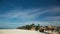 Amazing view on Eagle Beach of Aruba Island. Caribbean. Turquoise sea water and blue sky. Time lapse