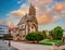 Amazing view of Freedom square and historical St. Michael chapel in center of Kosice, Slovakia