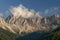 Amazing view of Funes Valley Villnob with Odle Group mountains on background, Dolomiti Alps, Bolzano, South Tyrol, Italy