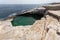 Amazing view of Giola Natural Pool in Thassos island, Greece