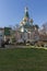 Amazing view of Golden Domes Russian church in Sofia, Bulgaria