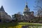 Amazing view of Golden Domes Russian church in Sofia, Bulgaria