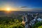 Amazing view from Jested mountain peak during summer day. Liberec, Czech republic.