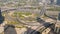 Amazing view of the junction roads from above in Dubai. Traffic on the highway.