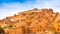 Amazing view of Kasbah Ait Ben Haddou near Ouarzazate in the Atlas Mountains of Morocco. UNESCO World Heritage Site since 1987. A