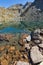 Amazing view of Lake and reflection of Preokorets Popova Kapa peak, Rila Mountain