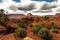 Amazing view of the landscape and rock formations of Grand Staircase-Escalante National Monument with incredible storm clouds in P