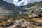 Amazing view of Ledenoto Ice Lake and Musala Peak, Rila mountain