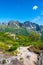 Amazing view at Lofoten islands, Austnesfjorden, Norway. Fjord summer landscape travelers rest area