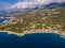 Amazing view at Makarska rivera beaches with apartments. Podgora-Caklje area