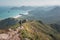 Amazing view of Man standing of Sharp Peak, Sai Kung, Hong Kong