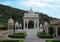 Amazing view of memorial grounds to Maharaja Sawai Mansingh II and family constructed of marble. Gatore Ki Chhatriyan, Jaipur,