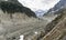 Amazing view of the Mer de Glace. French Alps. Chamonix.