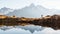 Amazing view on Monte Bianco mountains range with tourist on a foreground