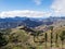 Amazing view on mountains, Caldera and Barranco de Tejeda and Roque Bentayg rock from Cruz de Tejeda Viewpoint. Gran