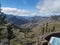 Amazing view on mountains, Caldera and Barranco de Tejeda and Roque Bentayg rock with whirlpool bath at Cruz de Tejeda