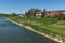 Amazing view of Nisava river passing through the town of Pirot, Serbia