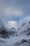 amazing view from nusfjordveien road to glacier bjorntinden sautinden