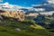 Amazing view of Odle mountain range in Seceda, Dolomites, Italy