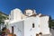 Amazing view of Panagia Episkopi Church in Santorini island, Thira, Greece