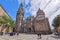 Amazing view at the plaza del ayuntamiento in Toledo, Primate Cathedral of Saint Mary of Toledo main front facade, Santa Iglesia