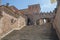 Amazing view at the public stairway, Arco de la Estrella and other heritage buildings on Plaza Mayor in CÃ¡ceres city downtown