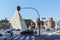 Amazing view of Pyramid of Caius Cestius and Porta St. Paolo in city of Rome, Italy